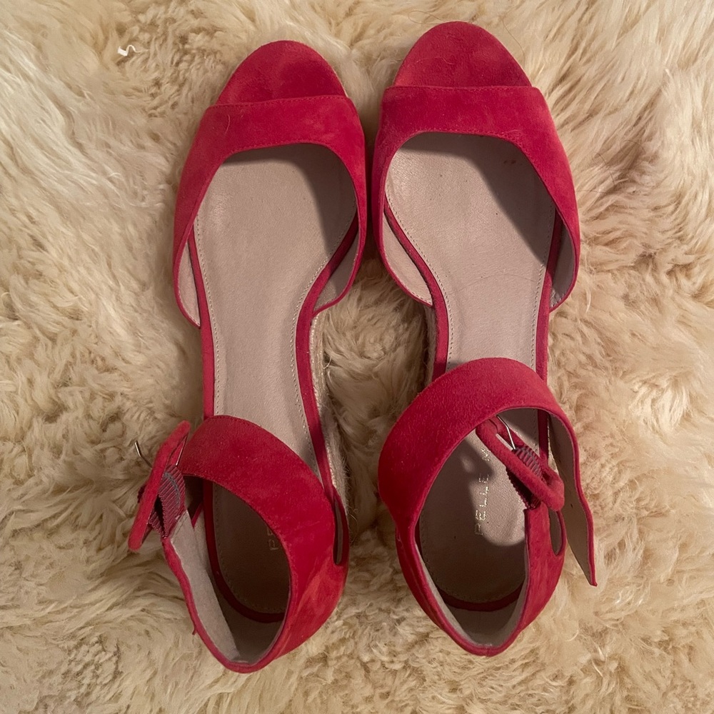 Cherry Red Pelle Moda Espedrilles Sz. 8.5